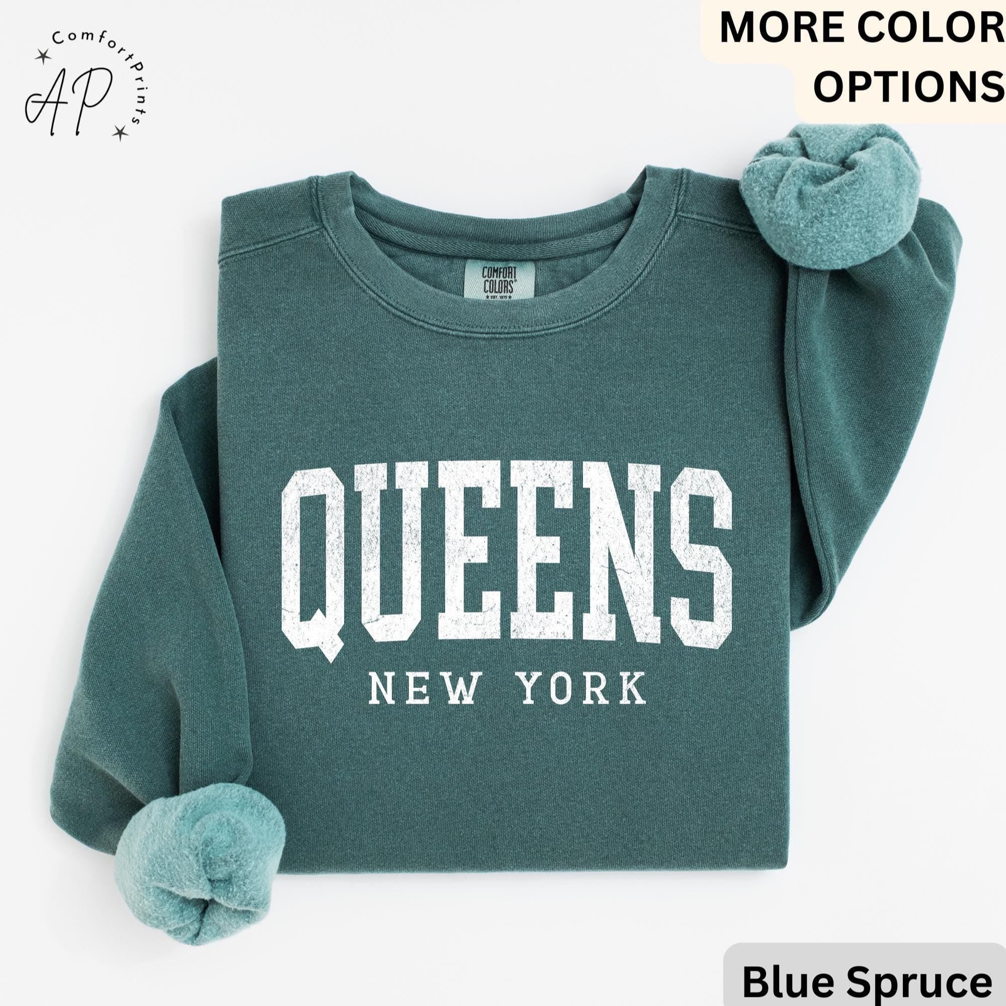 Queens New York Comfort Colors® Sweatshirt, Queens NYC Souvenir Sweater, Gift for Queens Traveler T-Shirt, Queens NY Long-Sleeve Shirt
