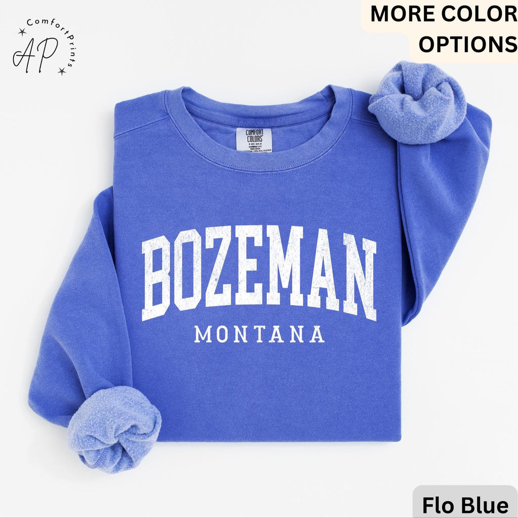 Bozeman Comfort Colors® Sweatshirt, Bozeman Montana Souvenir Sweater, Gift for Bozeman Traveler T-Shirt, Bozeman Long-Sleeve Shirt
