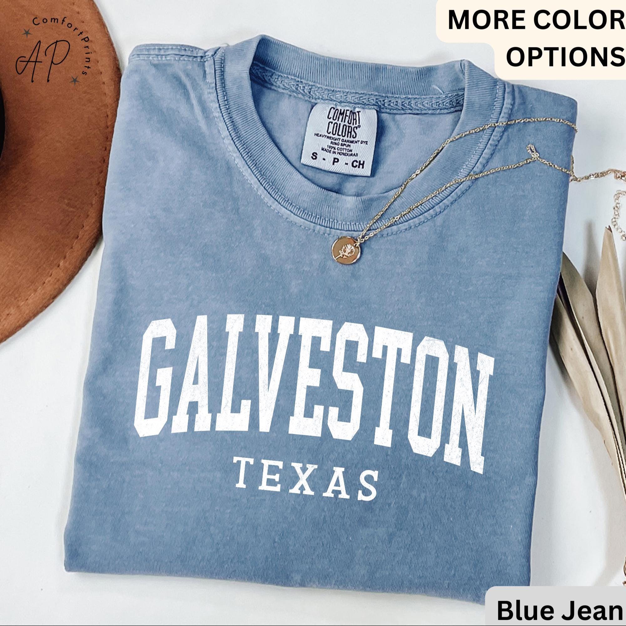 Galveston Comfort Colors® T-Shirt, Galveston Texas Souvenir Shirt, Gift for Galveston Traveler Sweatshirt, Galveston Long-Sleeve Shirt
