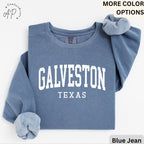 Galveston Comfort Colors® Sweatshirt, Galveston Texas Souvenir Sweater, Gift for Galveston Traveler T-Shirt, Galveston Long-Sleeve Shirt