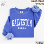 Galveston Comfort Colors® Sweatshirt, Galveston Texas Souvenir Sweater, Gift for Galveston Traveler T-Shirt, Galveston Long-Sleeve Shirt