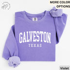 Galveston Comfort Colors® Sweatshirt, Galveston Texas Souvenir Sweater, Gift for Galveston Traveler T-Shirt, Galveston Long-Sleeve Shirt