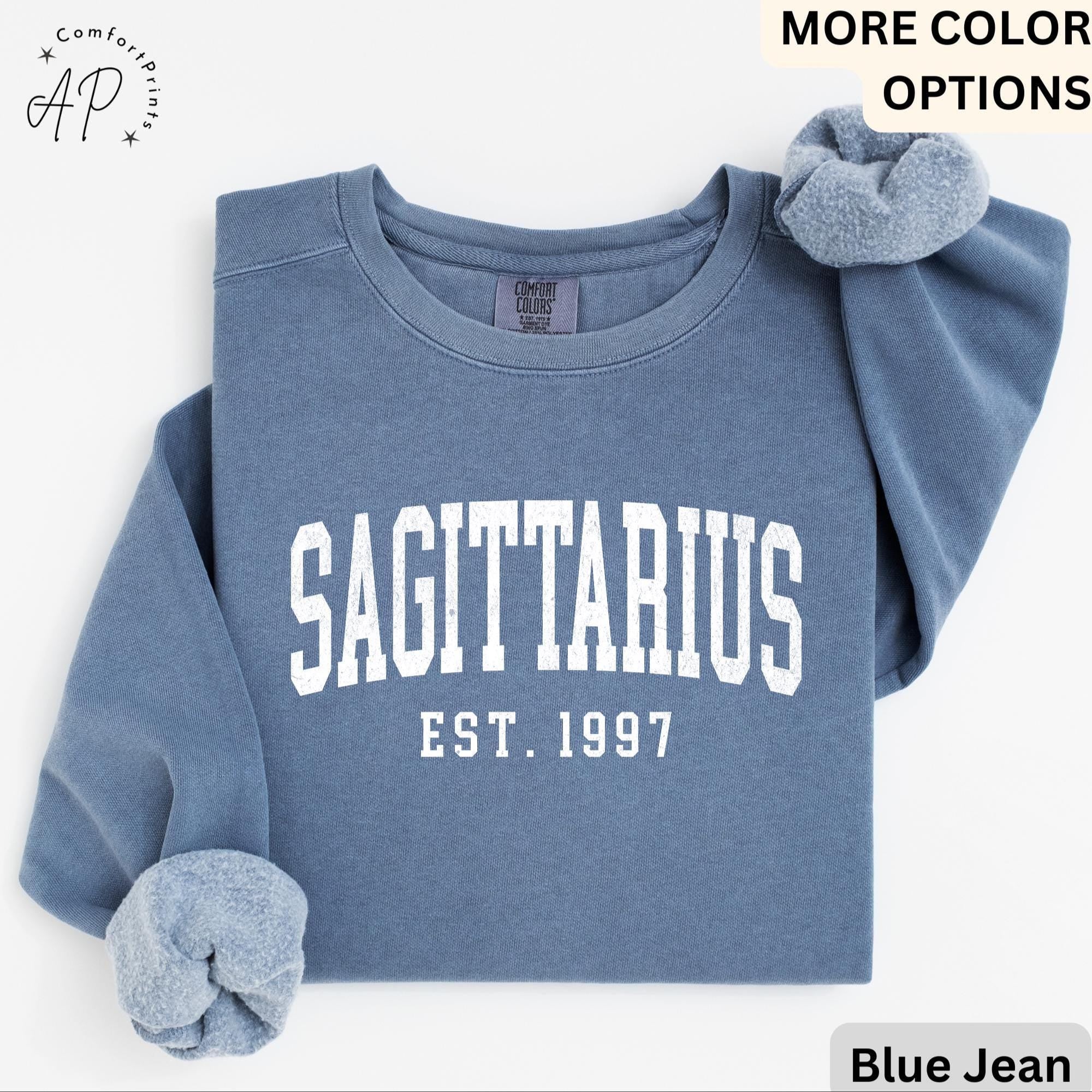 Custom Sagittarius Comfort Colors® Sweatshirt, Personalized Sagittarius Horoscope Sweater, Astrology T-Shirt, Zodiac Long Sleeve Shirt