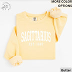 Custom Sagittarius Comfort Colors® Sweatshirt, Personalized Sagittarius Horoscope Sweater, Astrology T-Shirt, Zodiac Long Sleeve Shirt