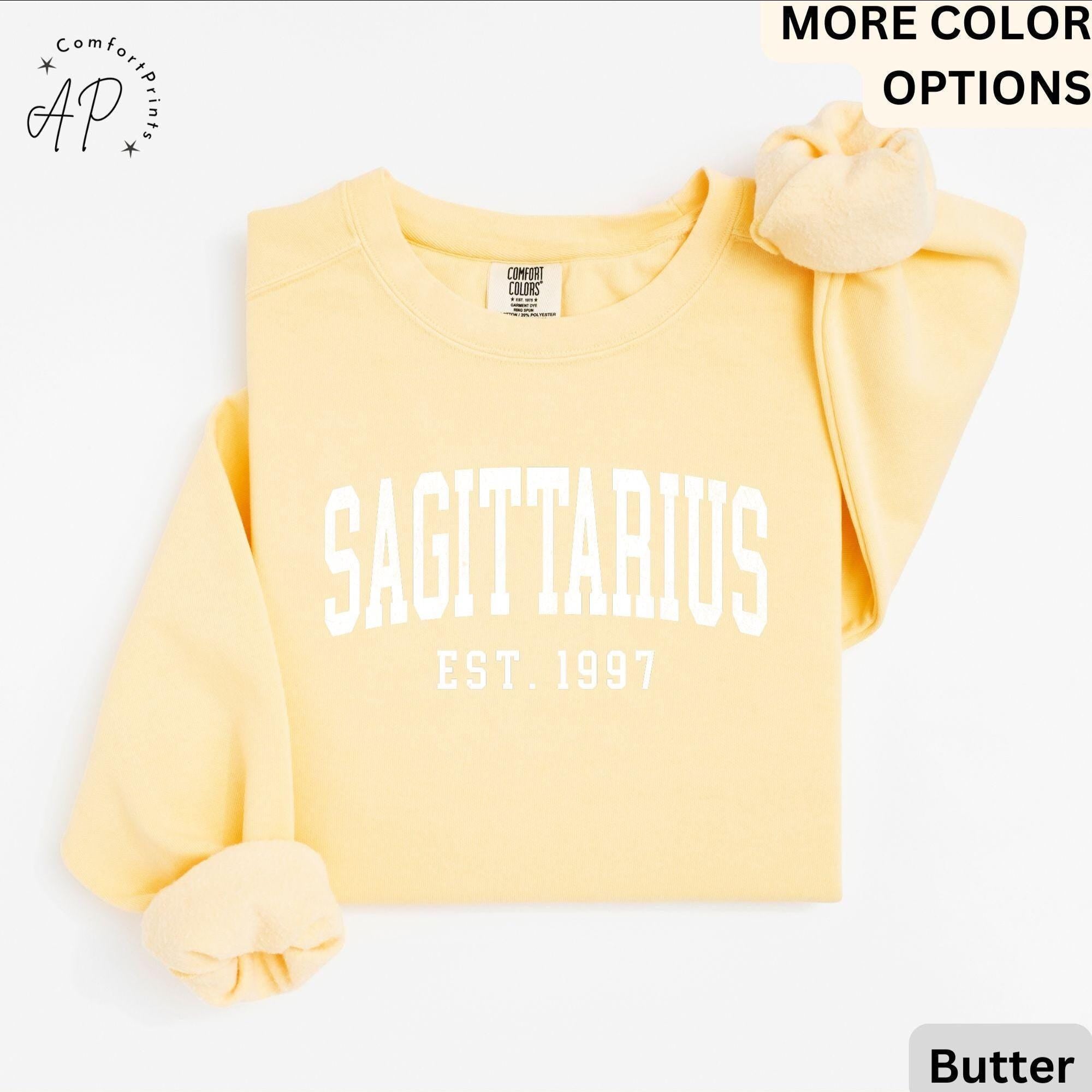 Custom Sagittarius Comfort Colors® Sweatshirt, Personalized Sagittarius Horoscope Sweater, Astrology T-Shirt, Zodiac Long Sleeve Shirt