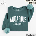 Custom Aquarius Comfort Colors® T-Shirt, Personalized Aquarius Horoscope Shirt, Astrology Sweatshirt, Zodiac Long Sleeve Shirt