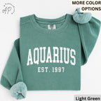 Custom Aquarius Comfort Colors® Sweatshirt, Personalized Aquarius Horoscope Sweater, Astrology T-Shirt, Zodiac Long Sleeve Shirt