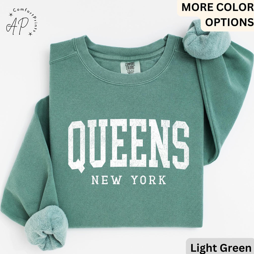 Queens New York Comfort Colors® Sweatshirt, Queens NYC Souvenir Sweater, Gift for Queens Traveler T-Shirt, Queens NY Long-Sleeve Shirt