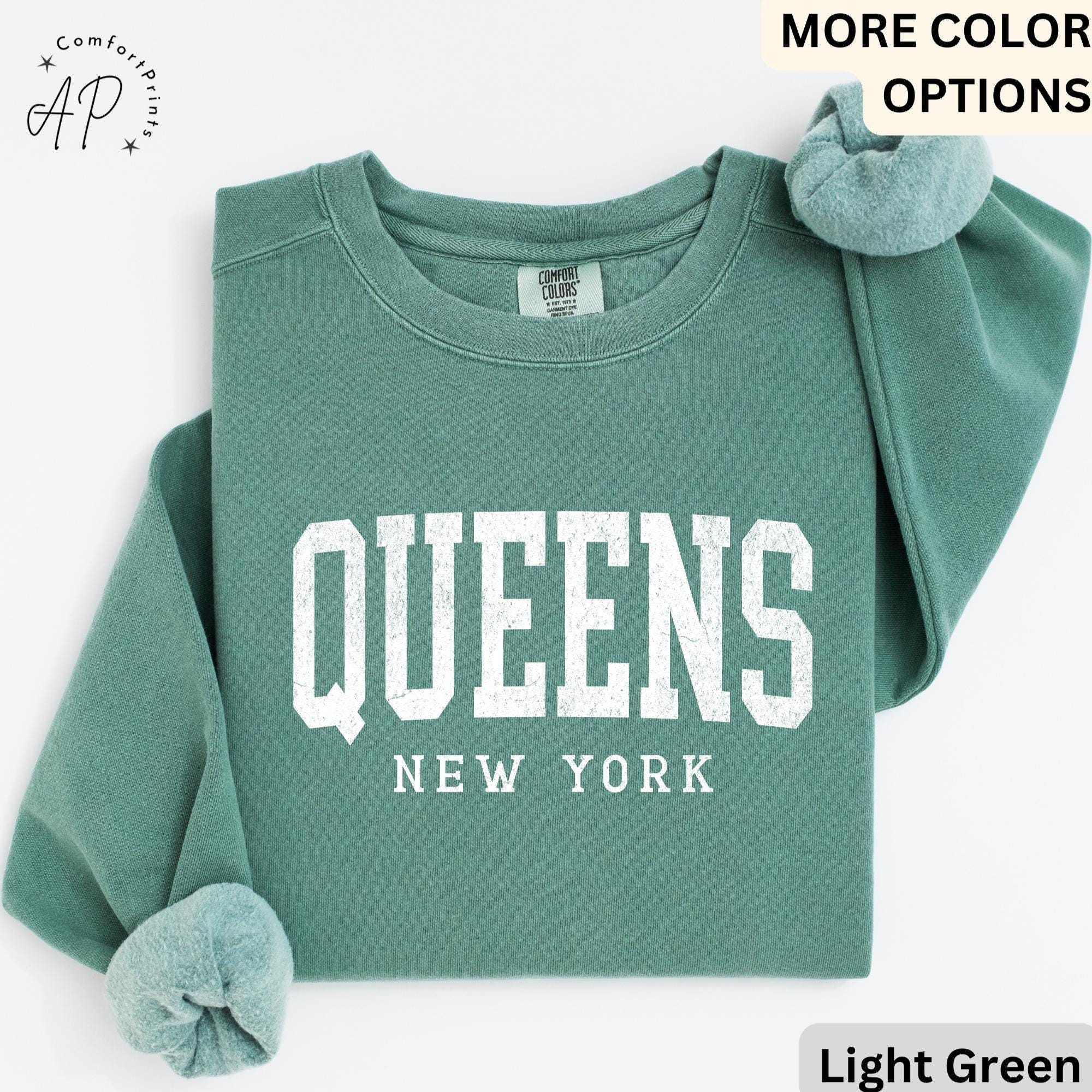 Queens New York Comfort Colors® Sweatshirt, Queens NYC Souvenir Sweater, Gift for Queens Traveler T-Shirt, Queens NY Long-Sleeve Shirt