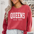 Queens New York Comfort Colors® Sweatshirt, Queens NYC Souvenir Sweater, Gift for Queens Traveler T-Shirt, Queens NY Long-Sleeve Shirt