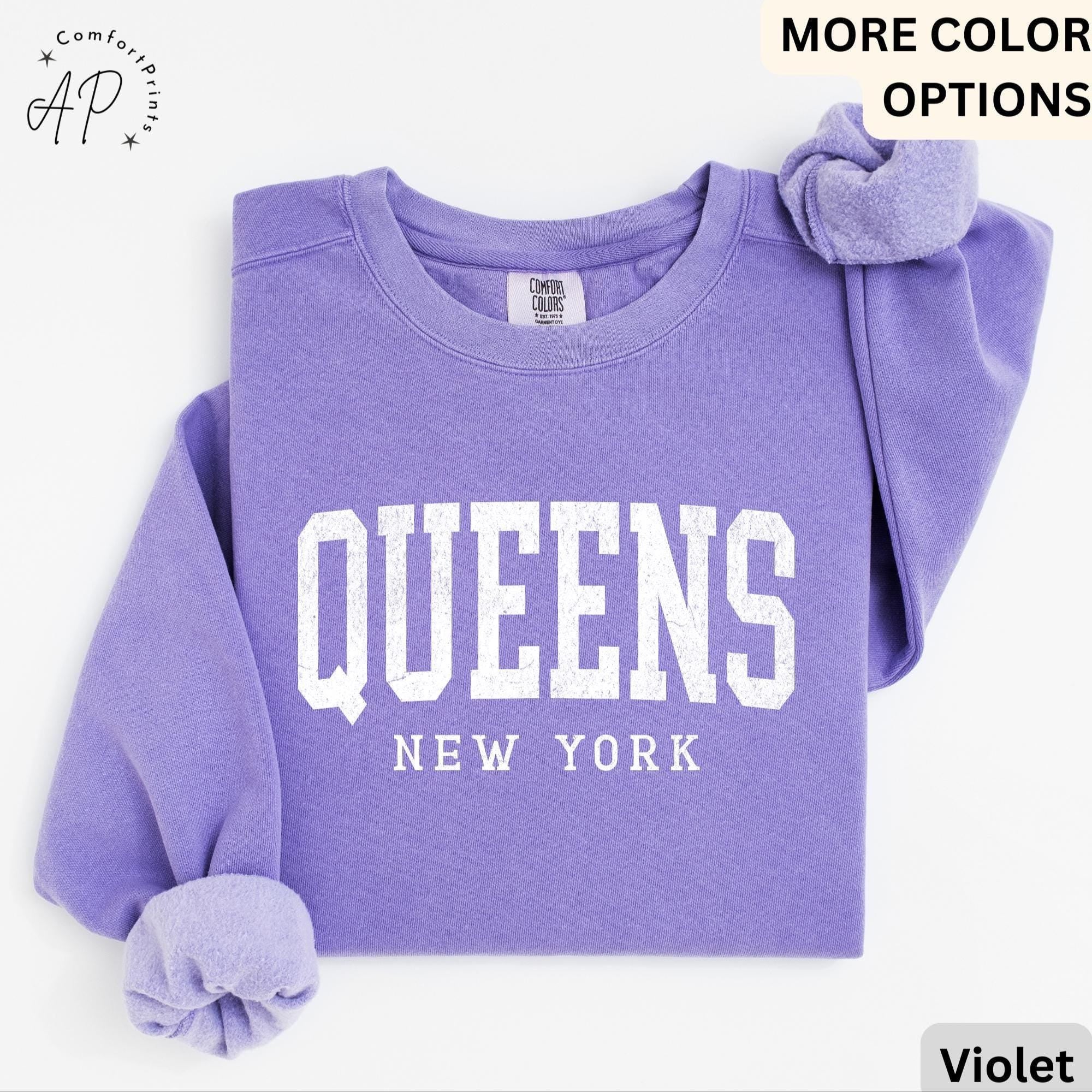 Queens New York Comfort Colors® Sweatshirt, Queens NYC Souvenir Sweater, Gift for Queens Traveler T-Shirt, Queens NY Long-Sleeve Shirt