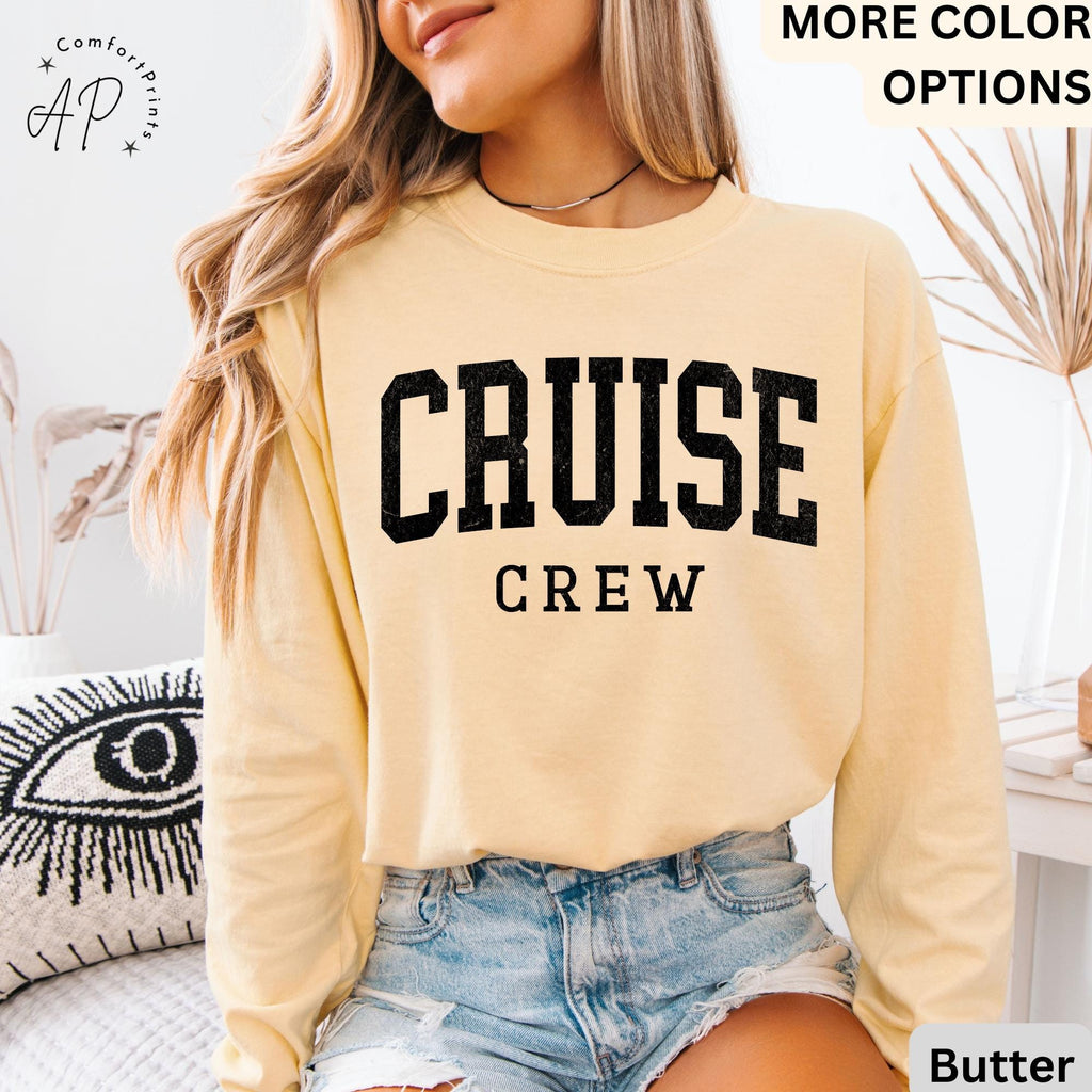 Cruise Crew Comfort Colors® Long Sleeve Shirt, Cruise Trip Long-Sleeve Shirt, Cruising, Gift for Family Trip