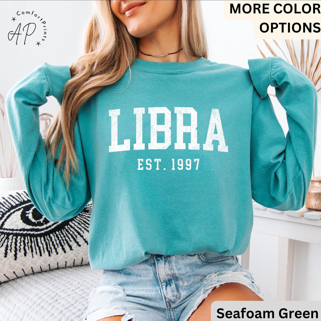 Custom Libra Comfort Colors® T-Shirt, Personalized Libra Horoscope Shirt, Astrology Sweatshirt, Zodiac Long Sleeve Shirt
