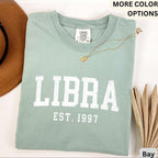 Custom Libra Comfort Colors® T-Shirt, Personalized Libra Horoscope Shirt, Astrology Sweatshirt, Zodiac Long Sleeve Shirt