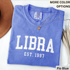 Custom Libra Comfort Colors® T-Shirt, Personalized Libra Horoscope Shirt, Astrology Sweatshirt, Zodiac Long Sleeve Shirt