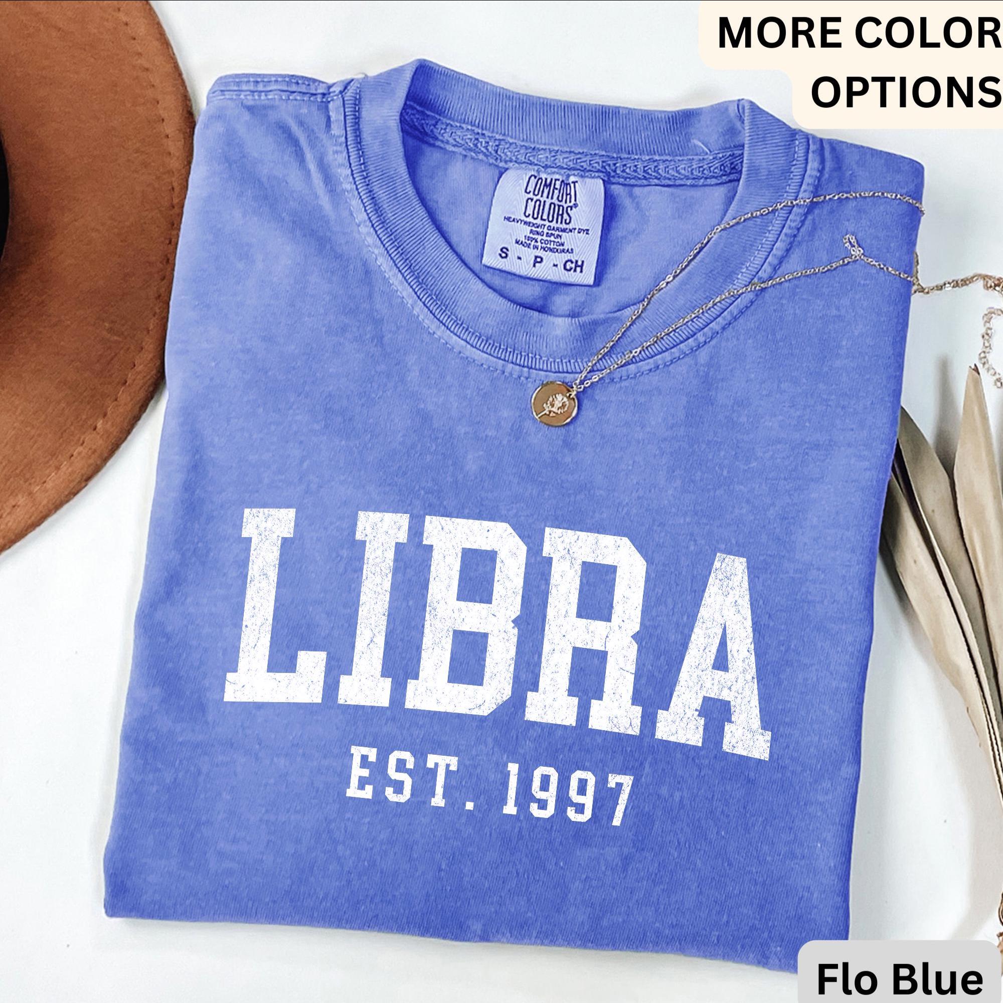 Custom Libra Comfort Colors® T-Shirt, Personalized Libra Horoscope Shirt, Astrology Sweatshirt, Zodiac Long Sleeve Shirt