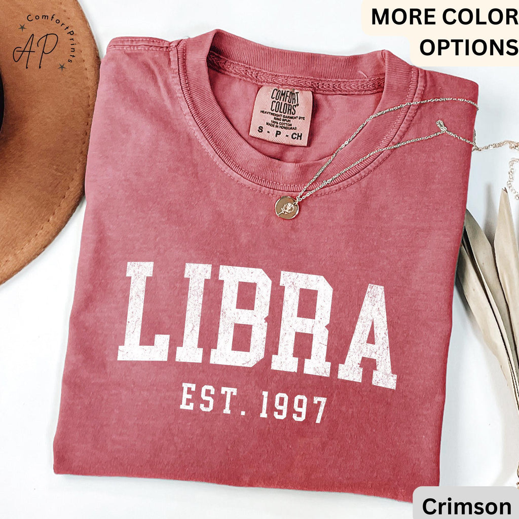 Custom Libra Comfort Colors® T-Shirt, Personalized Libra Horoscope Shirt, Astrology Sweatshirt, Zodiac Long Sleeve Shirt