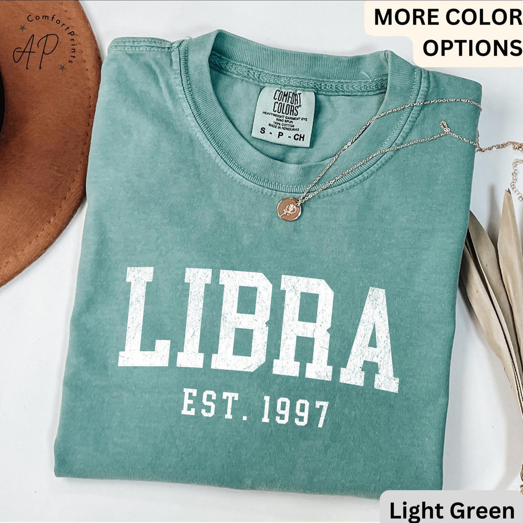 Custom Libra Comfort Colors® T-Shirt, Personalized Libra Horoscope Shirt, Astrology Sweatshirt, Zodiac Long Sleeve Shirt