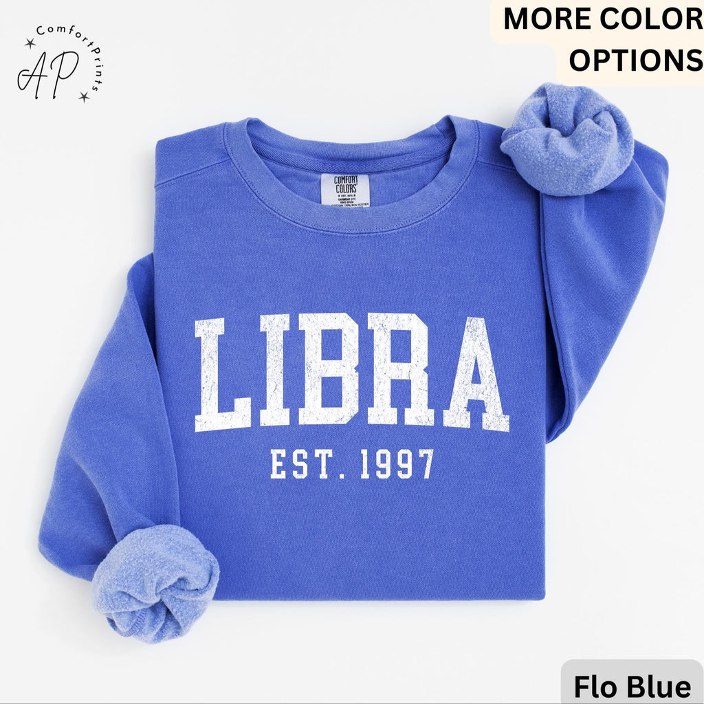 Custom Libra Comfort Colors® T-Shirt, Personalized Libra Horoscope Shirt, Astrology Sweatshirt, Zodiac Long Sleeve Shirt