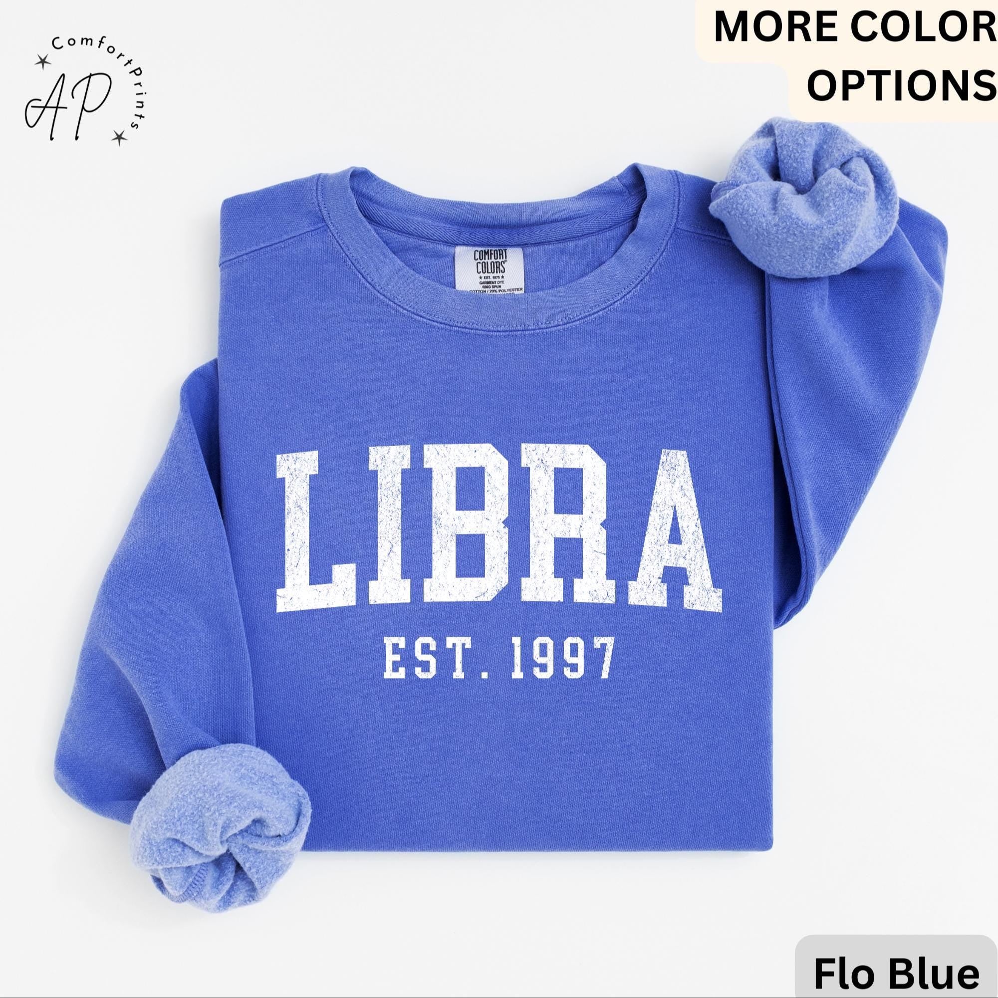 Custom Libra Comfort Colors® T-Shirt, Personalized Libra Horoscope Shirt, Astrology Sweatshirt, Zodiac Long Sleeve Shirt