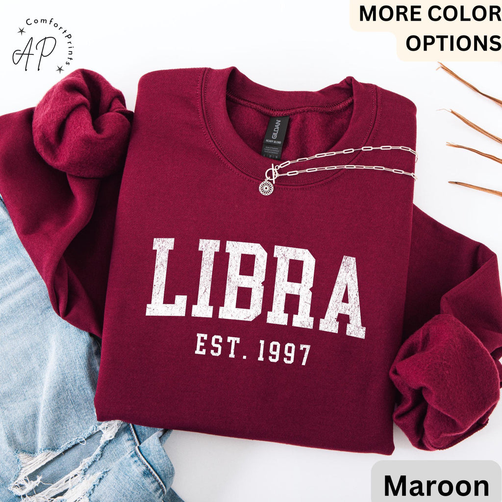 Custom Libra Comfort Colors® T-Shirt, Personalized Libra Horoscope Shirt, Astrology Sweatshirt, Zodiac Long Sleeve Shirt