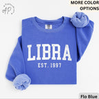 Custom Libra Comfort Colors® Sweatshirt, Personalized Libra Horoscope Sweater, Astrology T-Shirt, Zodiac Long Sleeve Shirt