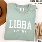 Custom Libra Comfort Colors® Sweatshirt, Personalized Libra Horoscope Sweater, Astrology T-Shirt, Zodiac Long Sleeve Shirt