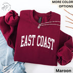 East Coast Comfort Colors® Sweatshirt, East Coast Girl Souvenir Sweater, Gift for East Coast Beach T-Shirt, East Coast Long-Sleeve Shirt