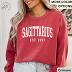 Custom Sagittarius Comfort Colors® Sweatshirt, Personalized Sagittarius Horoscope Sweater, Astrology T-Shirt, Zodiac Long Sleeve Shirt