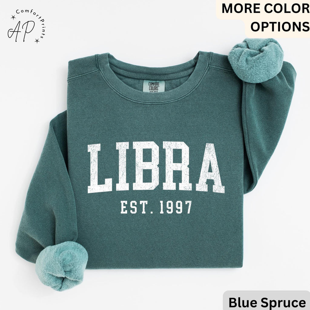 Custom Libra Comfort Colors® T-Shirt, Personalized Libra Horoscope Shirt, Astrology Sweatshirt, Zodiac Long Sleeve Shirt
