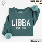 Custom Libra Comfort Colors® Sweatshirt, Personalized Libra Horoscope Sweater, Astrology T-Shirt, Zodiac Long Sleeve Shirt