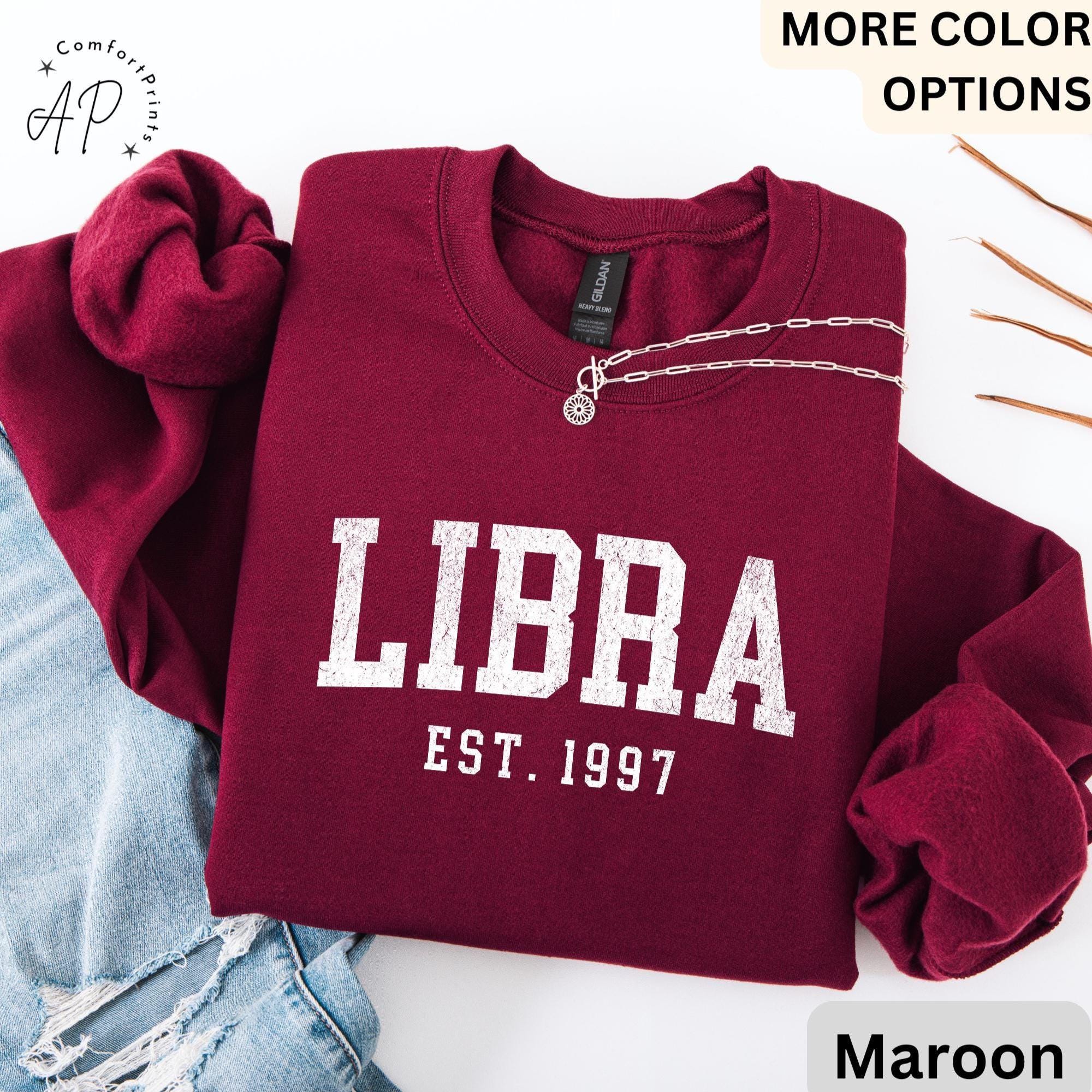 Custom Libra Comfort Colors® Sweatshirt, Personalized Libra Horoscope Sweater, Astrology T-Shirt, Zodiac Long Sleeve Shirt