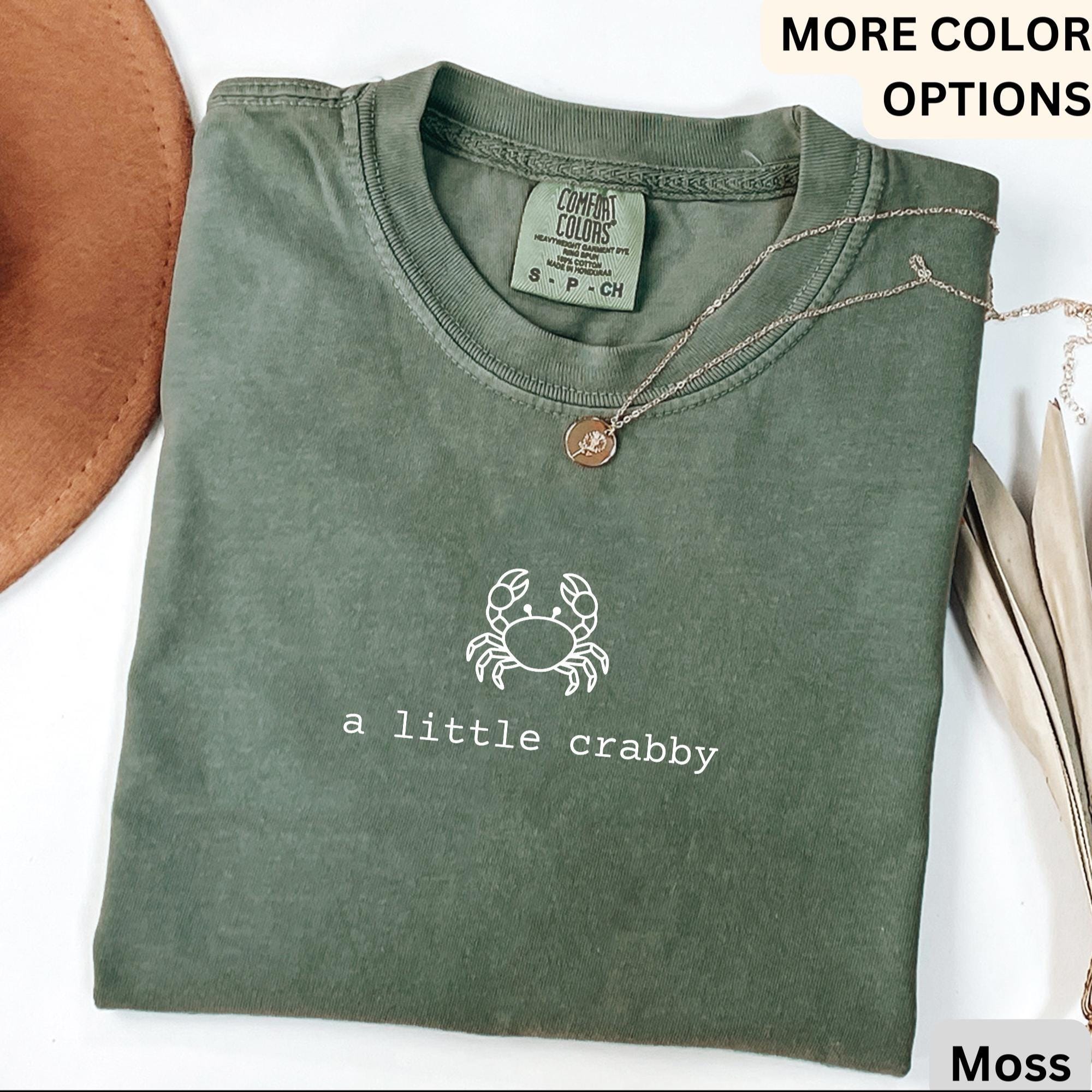 Summer Beach Comfort Colors® T-Shirt, A Little Crabby Shirt, Minimalist Beach Sweatshirt, Funny Vacation Long-Sleeve Shirt