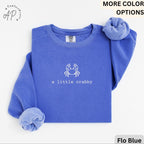 Summer Beach Comfort Colors® Sweatshirt, A Little Crabby Sweater, Minimalist Beach T-Shirt, Funny Vacation Long-Sleeve Shirt