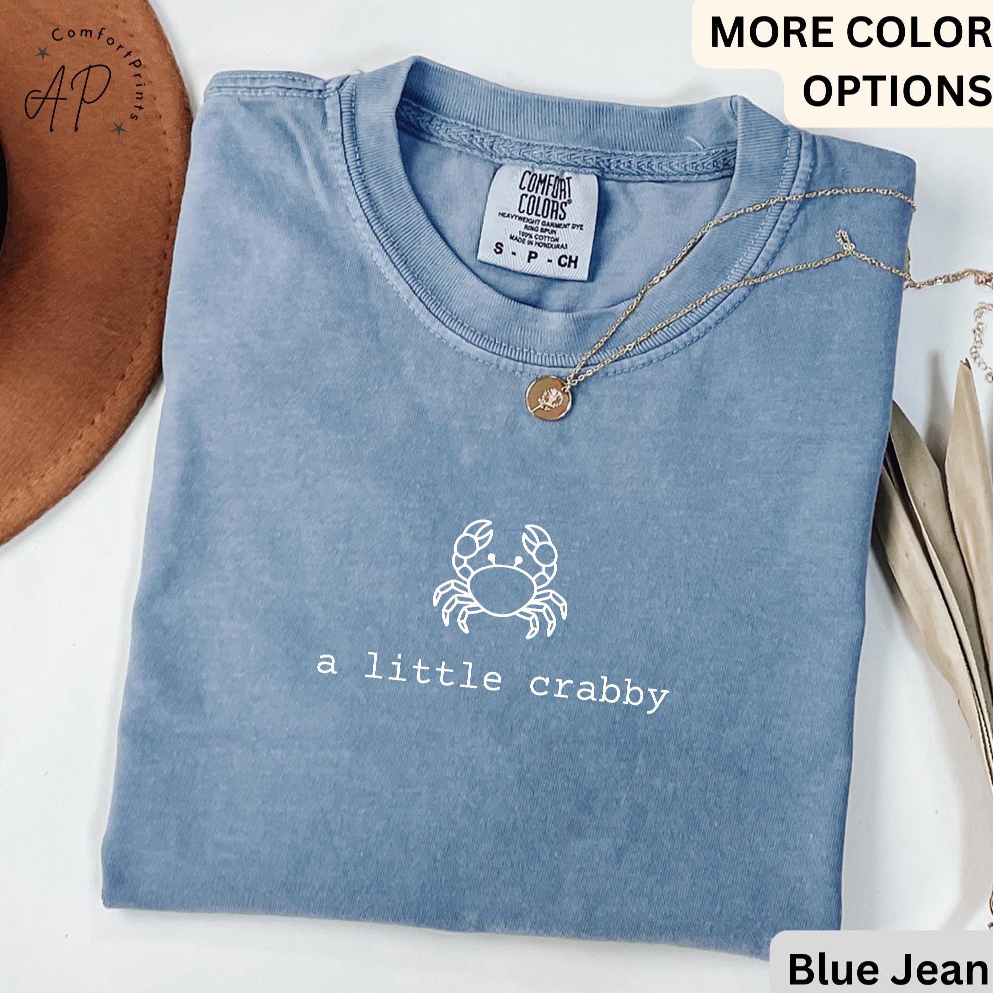Summer Beach Comfort Colors® Sweatshirt, A Little Crabby Sweater, Minimalist Beach T-Shirt, Funny Vacation Long-Sleeve Shirt