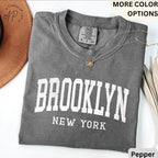 Brooklyn Comfort Colors® T-Shirt, Brooklyn New York Souvenir Shirt, Gift for Brooklyn Traveler Sweatshirt, Brooklyn Long-Sleeve Shirt