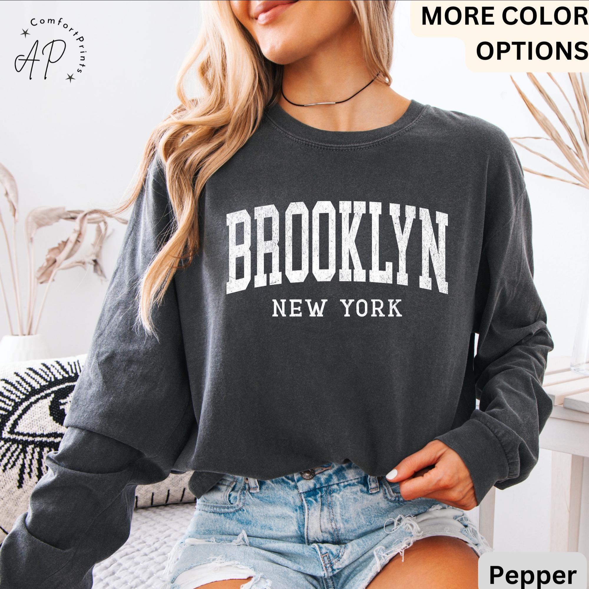 Brooklyn Comfort Colors® Sweatshirt, Brooklyn New York Souvenir Sweater, Gift for Brooklyn Traveler T-Shirt, Brooklyn Long-Sleeve Shirt