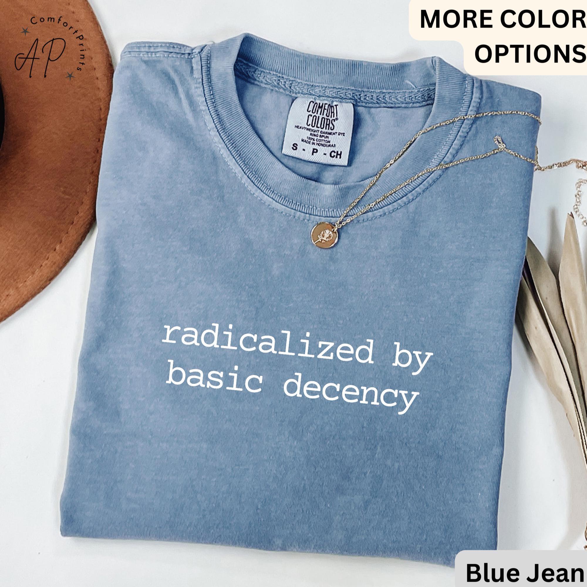 Radicalized By Basic Decency Comfort Colors® Sweatshirt, Political Protest Sweater, Activist T-Shirt, Social Justice Long-Sleeve Shirt