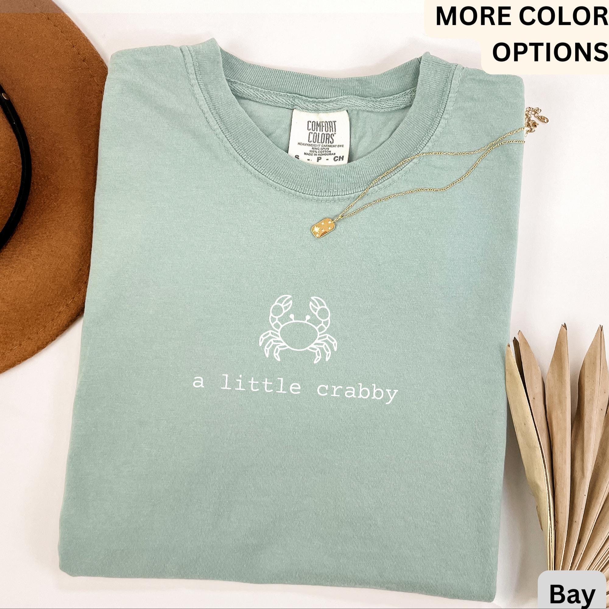 Summer Beach Comfort Colors® T-Shirt, A Little Crabby Shirt, Minimalist Beach Sweatshirt, Funny Vacation Long-Sleeve Shirt
