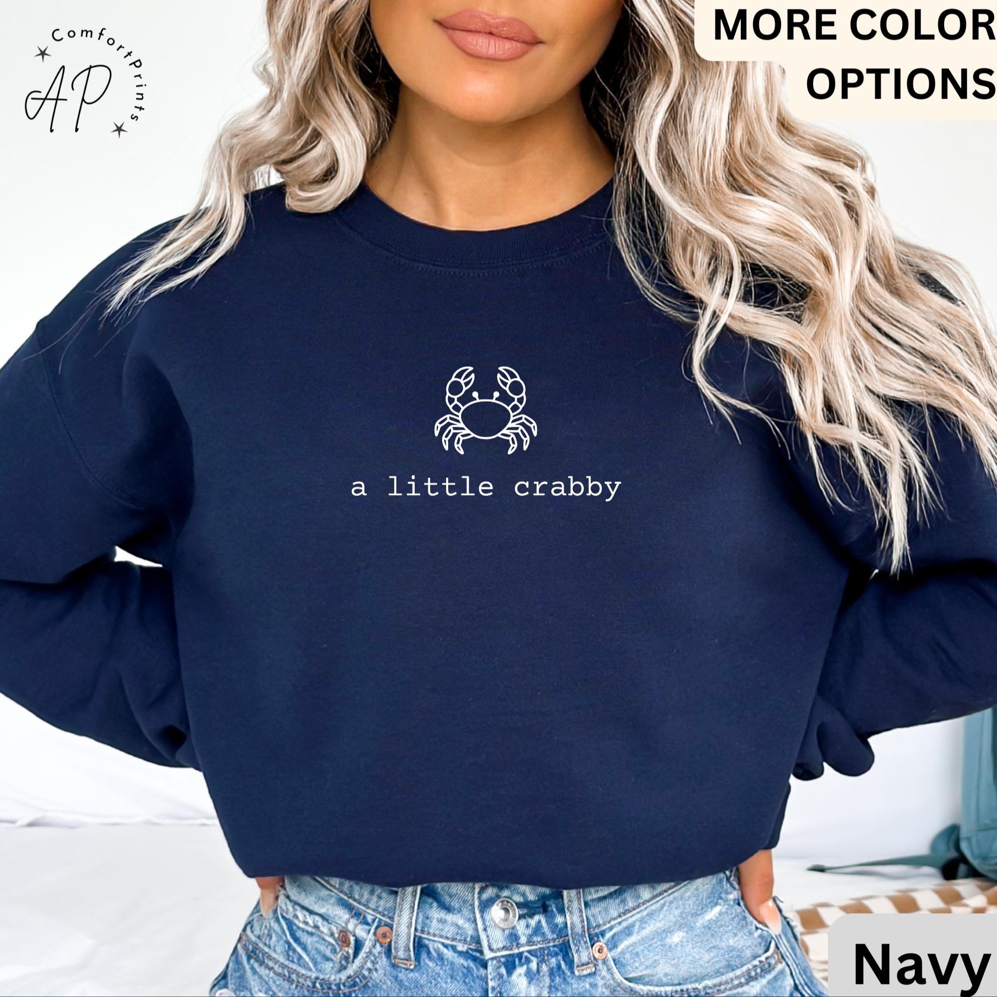 Summer Beach Comfort Colors® T-Shirt, A Little Crabby Shirt, Minimalist Beach Sweatshirt, Funny Vacation Long-Sleeve Shirt