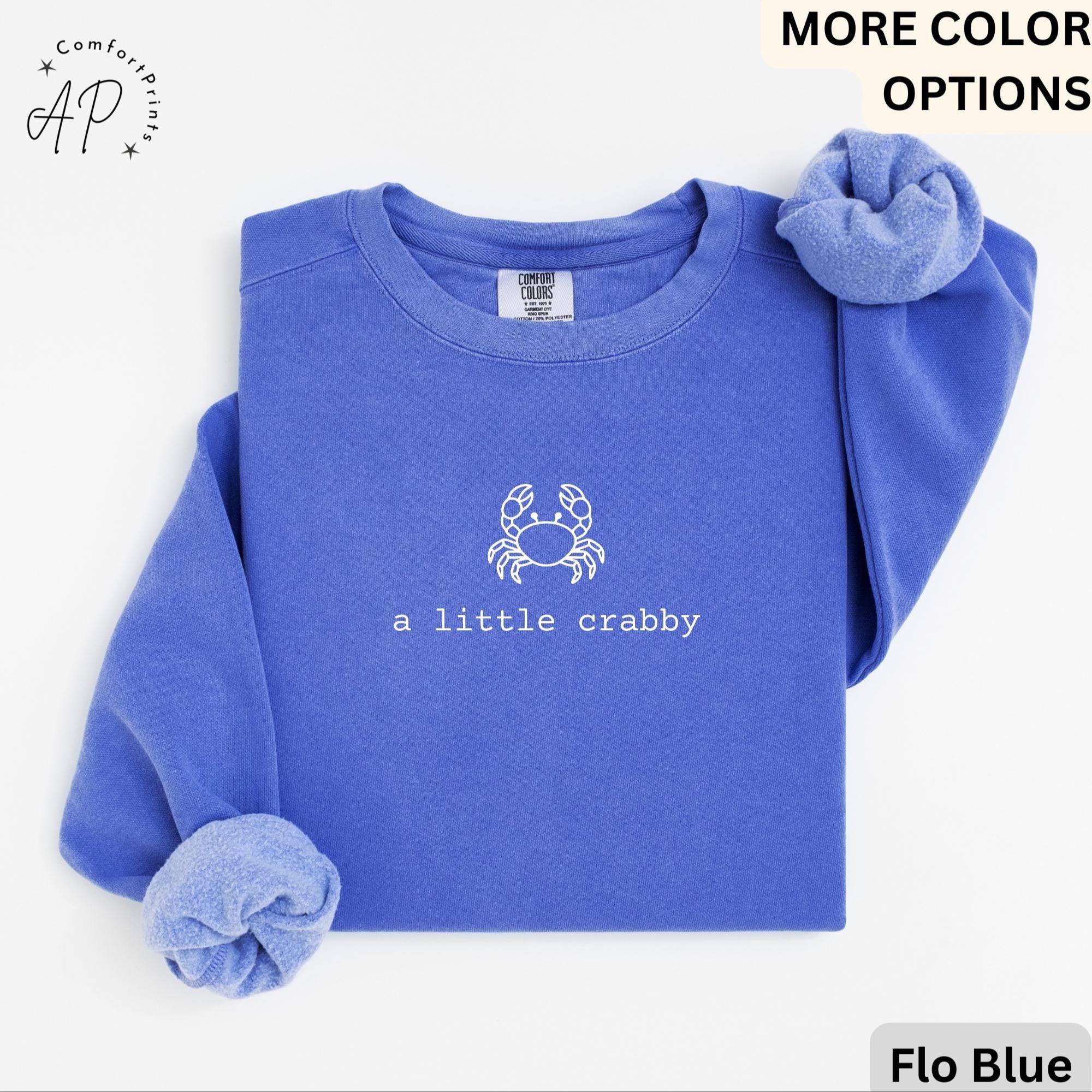 Summer Beach Comfort Colors® T-Shirt, A Little Crabby Shirt, Minimalist Beach Sweatshirt, Funny Vacation Long-Sleeve Shirt