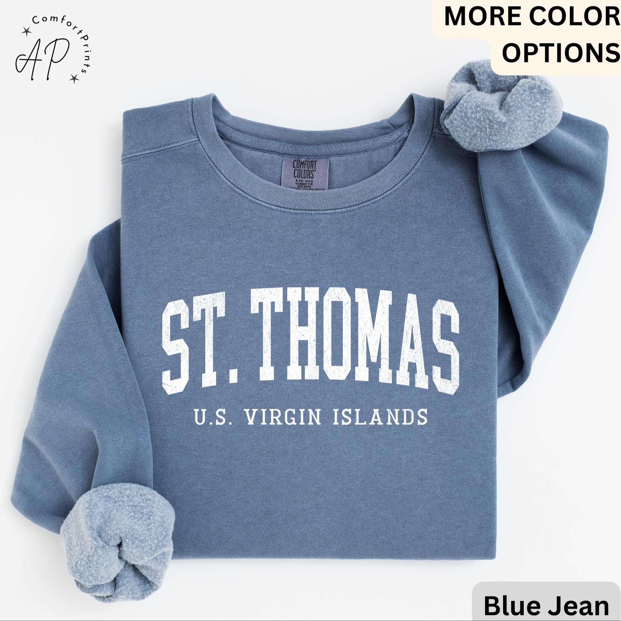 St. Thomas U.S. Virgin Islands Comfort Colors® T-Shirt, Saint Thomas Shirt, Gift for Traveler Sweatshirt, Vacation Long-Sleeve Shirt