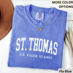 St. Thomas U.S. Virgin Islands Comfort Colors® T-Shirt, Saint Thomas Shirt, Gift for Traveler Sweatshirt, Vacation Long-Sleeve Shirt