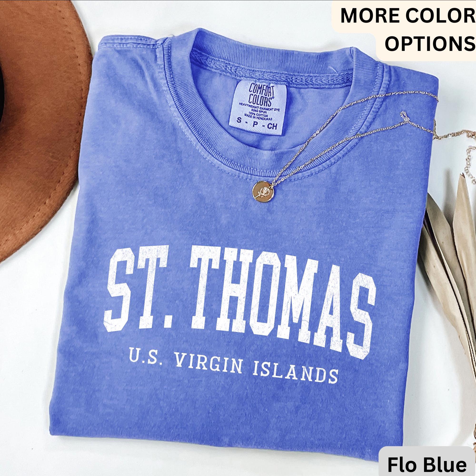 St. Thomas U.S. Virgin Islands Comfort Colors® T-Shirt, Saint Thomas Shirt, Gift for Traveler Sweatshirt, Vacation Long-Sleeve Shirt