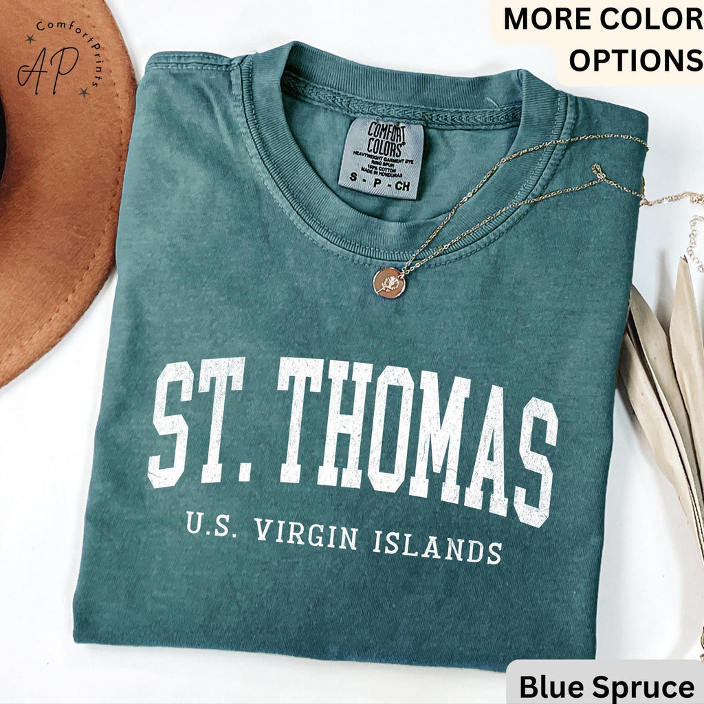 St. Thomas U.S. Virgin Islands Comfort Colors® T-Shirt, Saint Thomas Shirt, Gift for Traveler Sweatshirt, Vacation Long-Sleeve Shirt