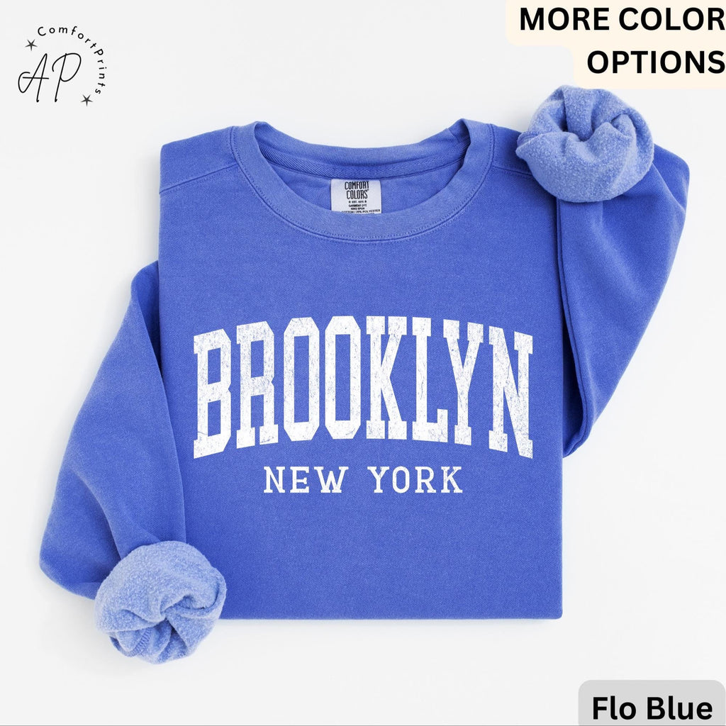 Brooklyn Comfort Colors® Sweatshirt, Brooklyn New York Souvenir Sweater, Gift for Brooklyn Traveler T-Shirt, Brooklyn Long-Sleeve Shirt