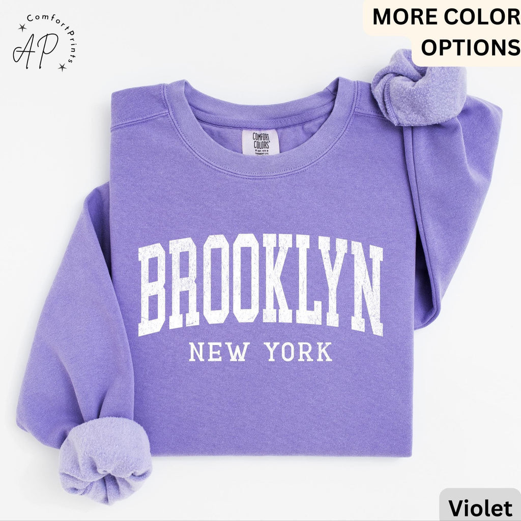 Brooklyn Comfort Colors® Sweatshirt, Brooklyn New York Souvenir Sweater, Gift for Brooklyn Traveler T-Shirt, Brooklyn Long-Sleeve Shirt