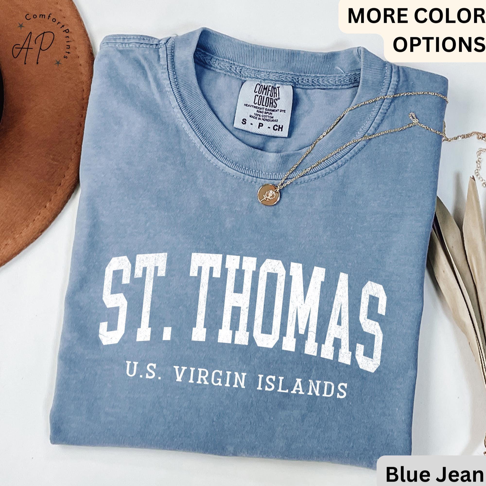 St. Thomas U.S. Virgin Islands Comfort Colors® T-Shirt, Saint Thomas Shirt, Gift for Traveler Sweatshirt, Vacation Long-Sleeve Shirt