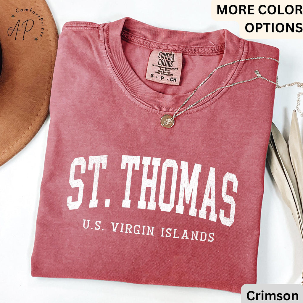 St. Thomas U.S. Virgin Islands Comfort Colors® T-Shirt, Saint Thomas Shirt, Gift for Traveler Sweatshirt, Vacation Long-Sleeve Shirt