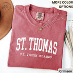 St. Thomas U.S. Virgin Islands Comfort Colors® T-Shirt, Saint Thomas Shirt, Gift for Traveler Sweatshirt, Vacation Long-Sleeve Shirt